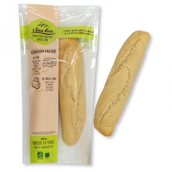 Demi-baguettes demi-complètes Fournil de L'Eau Vive 2x180g