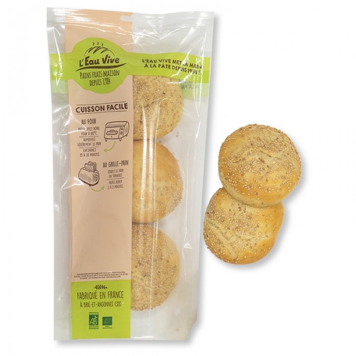 Pains hamburger Fournil de L'Eau Vive 3x100g